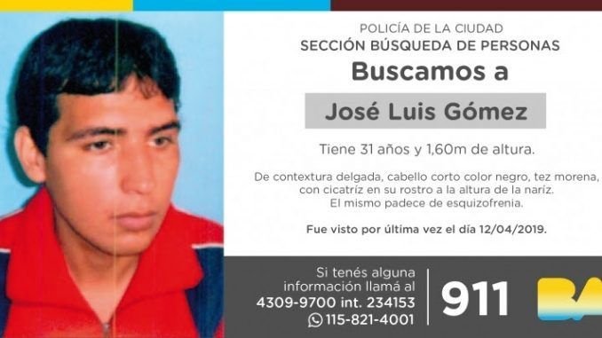 La Policía de la Ciudad solicita colaboración en la búsqueda de José Luis Gómez